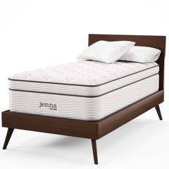 Jenna White 14" Innerspring and Foam Twin Mattress - Ornate Home