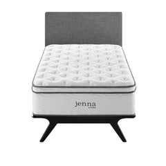 Jenna White 14" Innerspring and Foam Twin Mattress - Ornate Home
