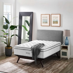 Jenna White 14" Innerspring and Foam Twin Mattress - Ornate Home