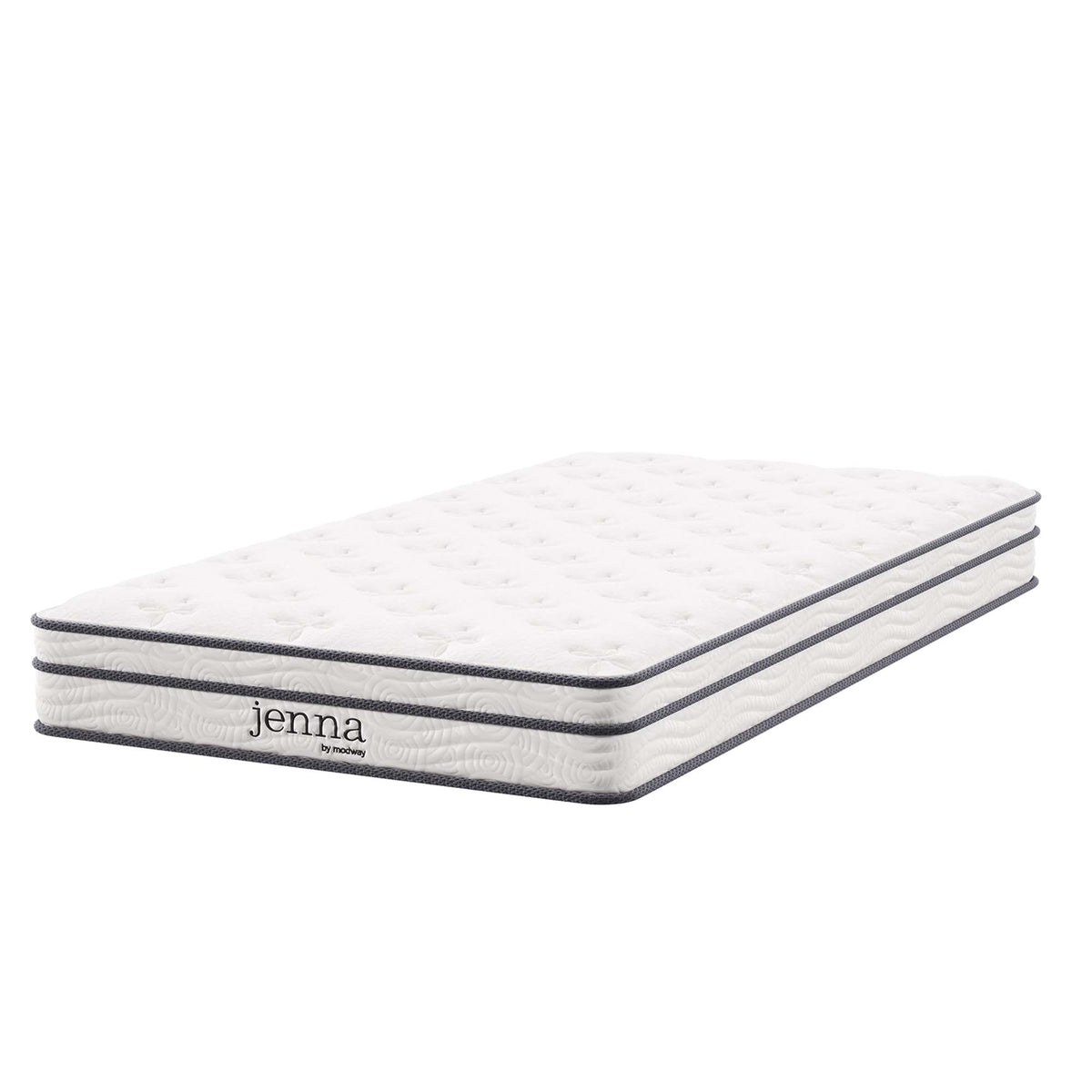 Jenna White 6" Innerspring and Foam Twin Mattress - Ornate Home