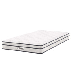 Jenna White 6" Innerspring and Foam Twin Mattress - Ornate Home