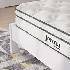 Jenna White 8" Innerspring and Foam Full Mattress - Ornate Home