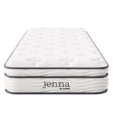 Jenna White 8" Innerspring and Foam Narrow Twin Mattress - Ornate Home