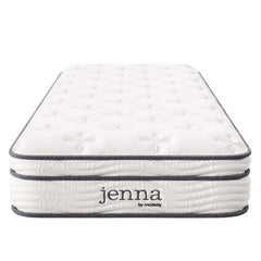 Jenna White 8" Innerspring and Foam Narrow Twin Mattress - Ornate Home
