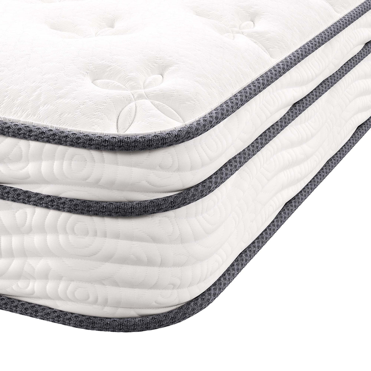 Jenna White 8" Innerspring and Foam Narrow Twin Mattress - Ornate Home