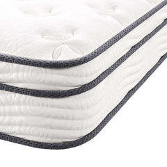 Jenna White 8" Innerspring and Foam Narrow Twin Mattress - Ornate Home