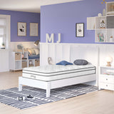 Jenna White 8" Innerspring and Foam Narrow Twin Mattress - Ornate Home