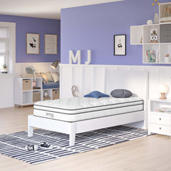 Jenna White 8" Innerspring and Foam Narrow Twin Mattress - Ornate Home