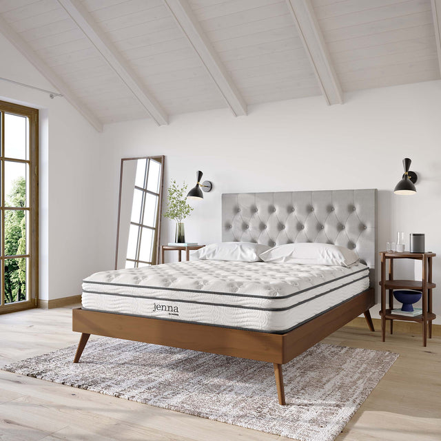 Jenna White 8" Innerspring and Foam Queen Mattress - Ornate Home