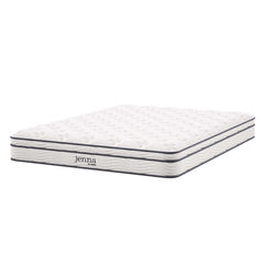 Jenna White 8" Innerspring and Foam Queen Mattress - Ornate Home