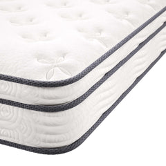 Jenna White 8" Innerspring and Foam Queen Mattress - Ornate Home