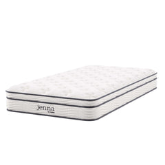 Jenna White 8" Innerspring and Foam Twin Mattress - Ornate Home