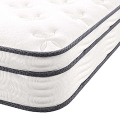 Jenna White 8" Innerspring and Foam Twin Mattress - Ornate Home