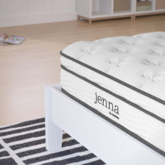 Jenna White 8" Innerspring and Foam Twin Mattress - Ornate Home