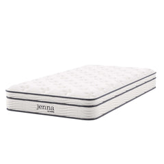 Jenna White 8" Innerspring and Foam Twin Mattress - Ornate Home