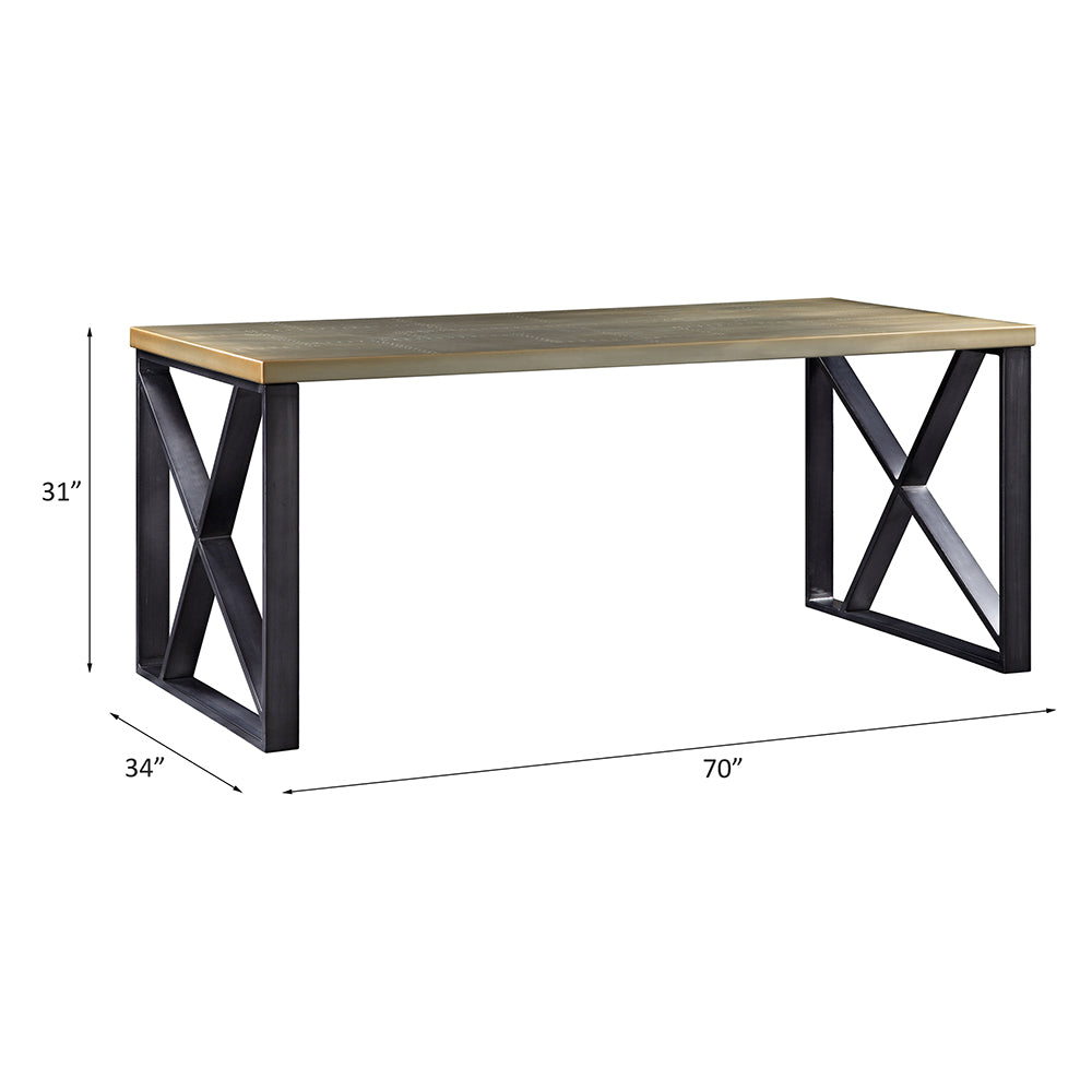 Jennavieve Gold Aluminum Desk - Ornate Home