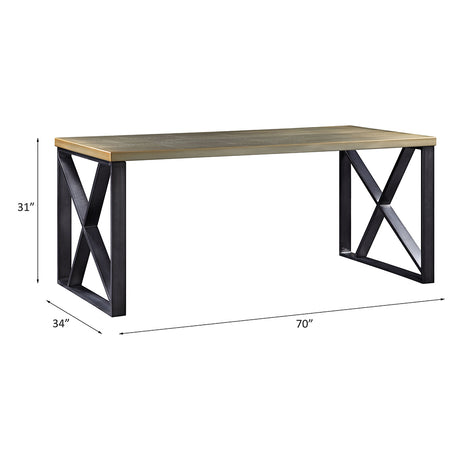 Jennavieve Gold Aluminum Desk - Ornate Home