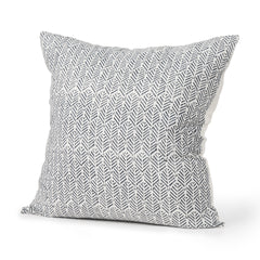 Jennelle Cream/Indigo 22x22 Linen Square Pillow Cover - Ornate Home