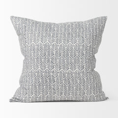 Jennelle Cream/Indigo 22x22 Linen Square Pillow Cover - Ornate Home