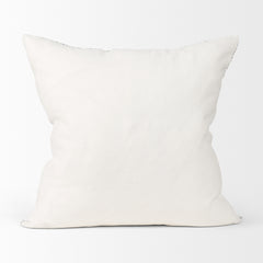 Jennelle Cream/Indigo 22x22 Linen Square Pillow Cover - Ornate Home