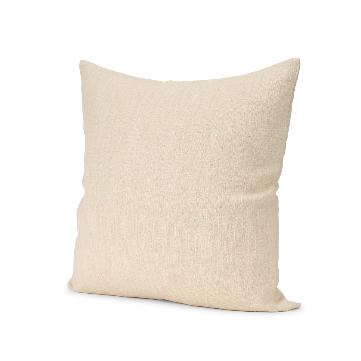 Jenner Cream 22x22 Cotton Linen Blend Square Pillow Cover - Ornate Home