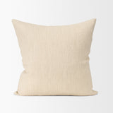 Jenner Cream 22x22 Cotton Linen Blend Square Pillow Cover - Ornate Home