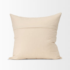Jenner Cream 22x22 Cotton Linen Blend Square Pillow Cover - Ornate Home