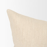 Jenner Cream 22x22 Cotton Linen Blend Square Pillow Cover - Ornate Home