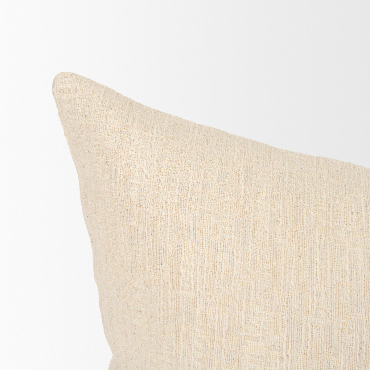 Jenner Cream 22x22 Cotton Linen Blend Square Pillow Cover - Ornate Home