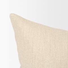Jenner Cream 22x22 Cotton Linen Blend Square Pillow Cover - Ornate Home