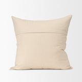 Jenner Cream 22x22 Cotton Linen Blend Square Pillow Cover with Down Filler (Set of 2) - Ornate Home