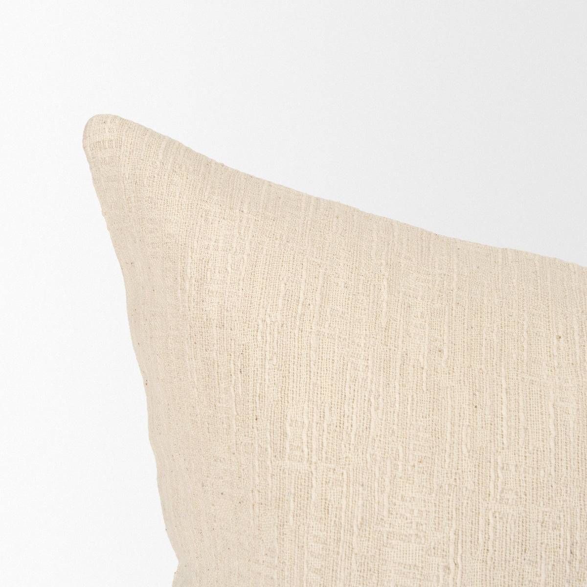 Jenner Cream 22x22 Cotton Linen Blend Square Pillow Cover with Down Filler (Set of 2) - Ornate Home