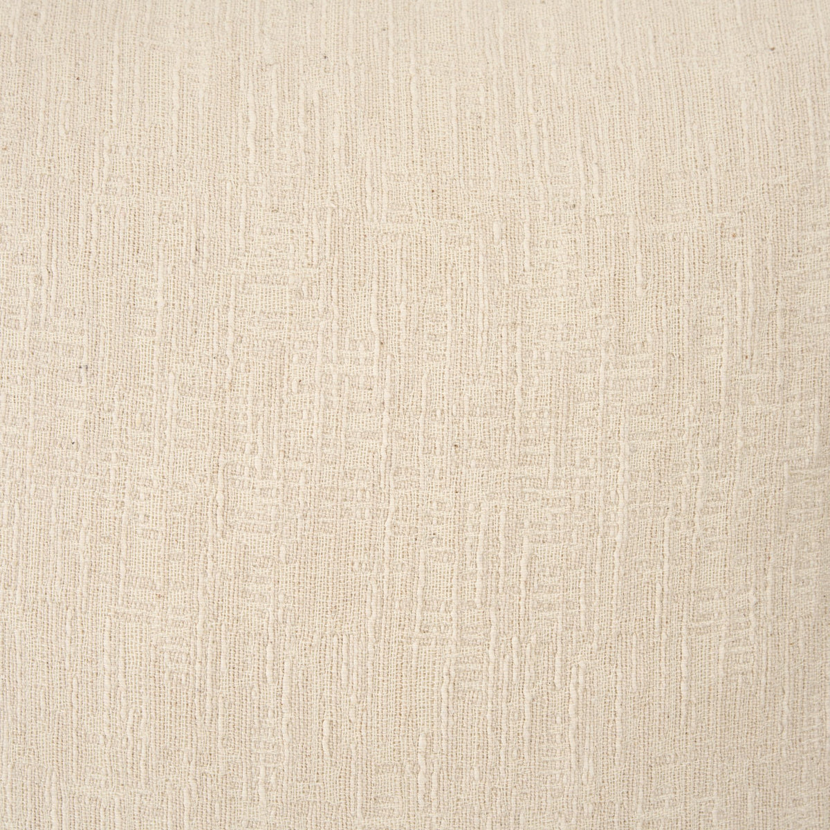 Jenner Cream 22x22 Cotton Linen Blend Square Pillow Cover with Down Filler (Set of 2) - Ornate Home