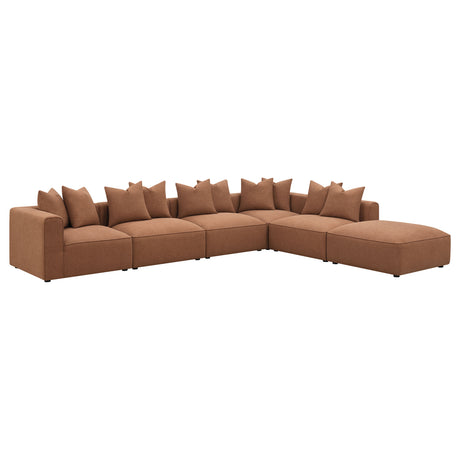 Jennifer Terracotta 6-piece Modular Sectional Sofa - Ornate Home