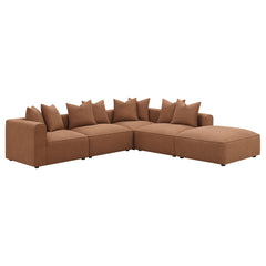 Jennifer Terracotta 6-piece Modular Sectional Sofa - Ornate Home