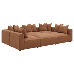 Jennifer Terracotta 6-piece Modular Sectional Sofa - Ornate Home