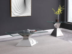 Jenny Chrome 2-piece Rectangular Coffee and End Table Set - Ornate Home