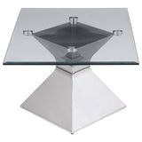 Jenny Chrome 2-piece Rectangular Coffee and End Table Set - Ornate Home