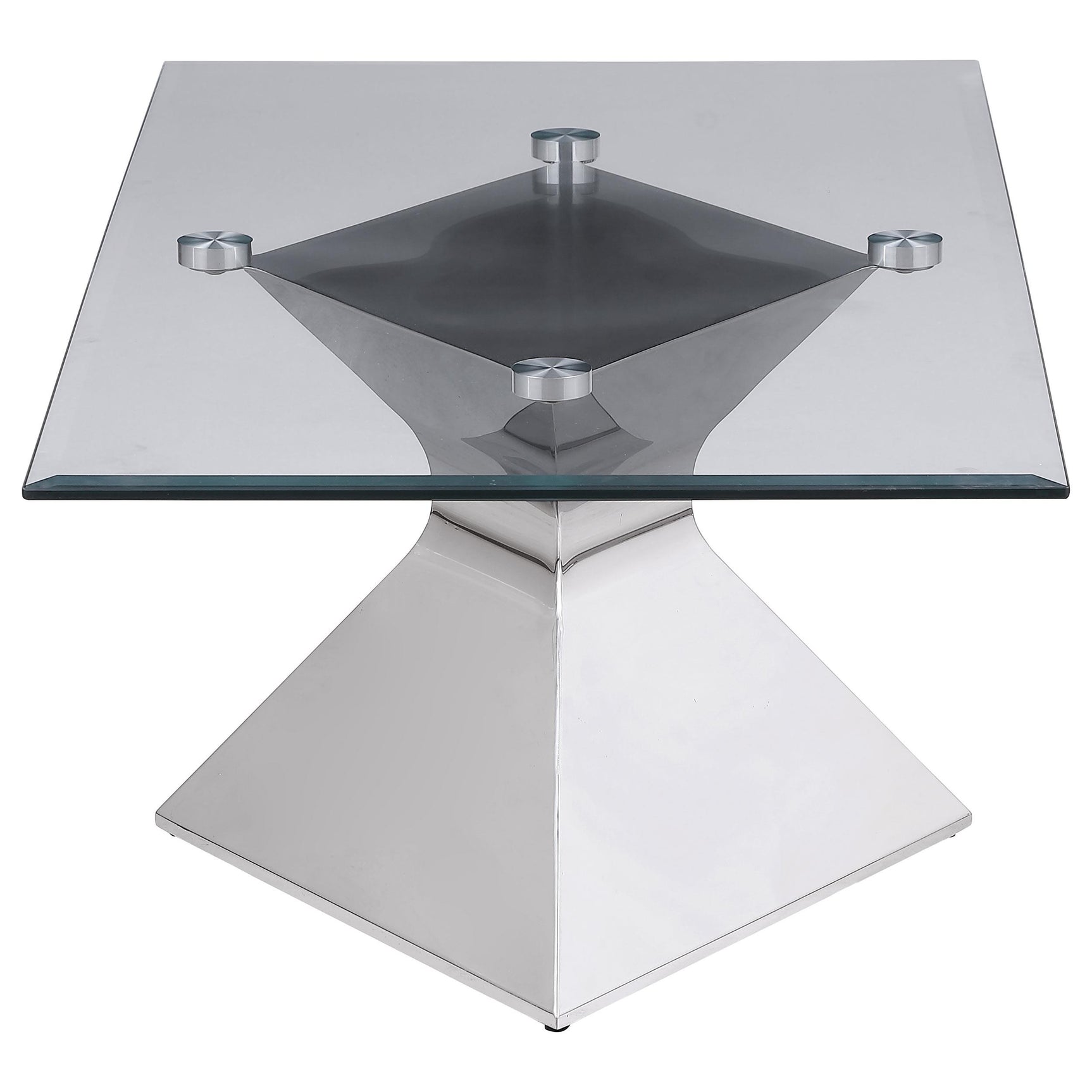 Jenny Chrome 2-piece Rectangular Coffee and End Table Set - Ornate Home