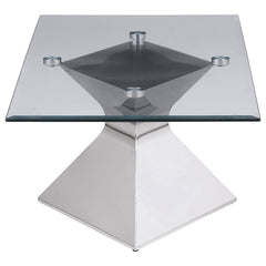 Jenny Chrome 2-piece Rectangular Coffee and End Table Set - Ornate Home