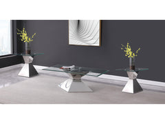 Jenny Chrome 3-piece Rectangular Coffee and End Table Set - Ornate Home
