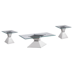 Jenny Chrome 3-piece Rectangular Coffee and End Table Set - Ornate Home