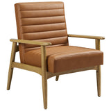 Jensen French Oak/Tan Vegan Leather Accent Chair - Ornate Home