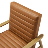 Jensen French Oak/Tan Vegan Leather Accent Chair - Ornate Home