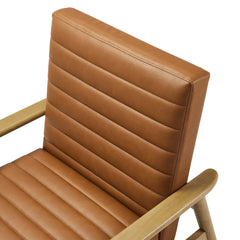 Jensen French Oak/Tan Vegan Leather Accent Chair - Ornate Home