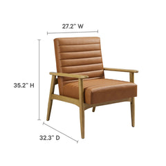 Jensen French Oak/Tan Vegan Leather Accent Chair - Ornate Home