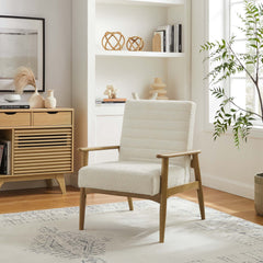 Jensen Ivory Boucle Fabric Accent Chair - Ornate Home