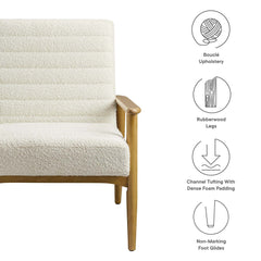 Jensen Ivory Boucle Fabric Accent Chair - Ornate Home