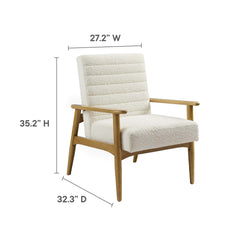 Jensen Ivory Boucle Fabric Accent Chair - Ornate Home