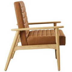 Jensen Natural/Tan Vegan Leather Accent Chair - Ornate Home